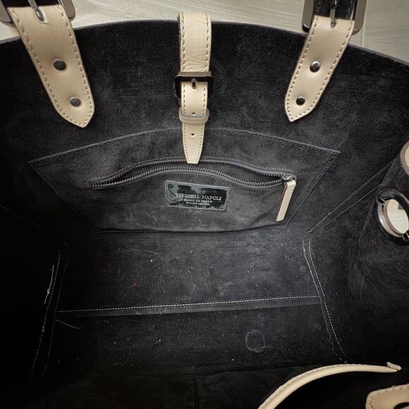 Vittoria Napoli Color-block Tote Bag Leather Made in Italy - Picture 9 of 11